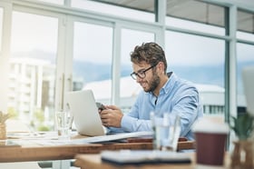 Man sitting at computer